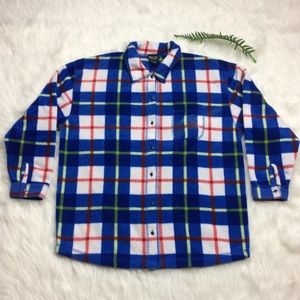 NY & Co fleece plaid button-up shirt sz XL
